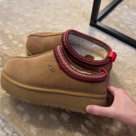 Ugg- Tan Suede Tazz Platform Slide on Slipper Shoes - Picture 7 of 13